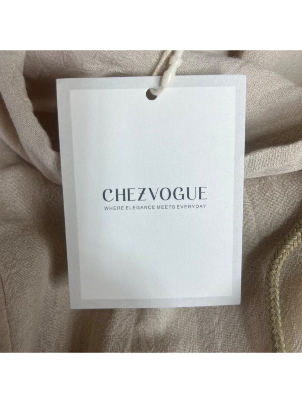 Lingt‎ Chic Hooded Button Up Shirt Small Beige New Short Sleeves Lightweight - Picture 7 of 8